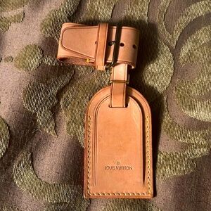 Louis Vuitton Vachetta leather luggage tag & poignant